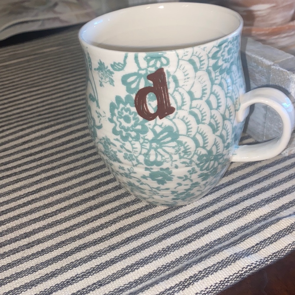 Anthropologie Ceramic Initial Mug